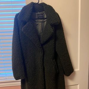 Dark green teddy coat